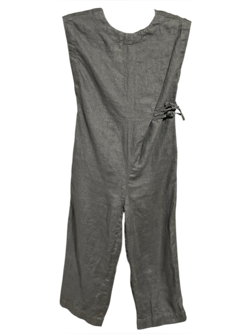 Zara Gray Sleeveless 100% Linen Jumpsuit